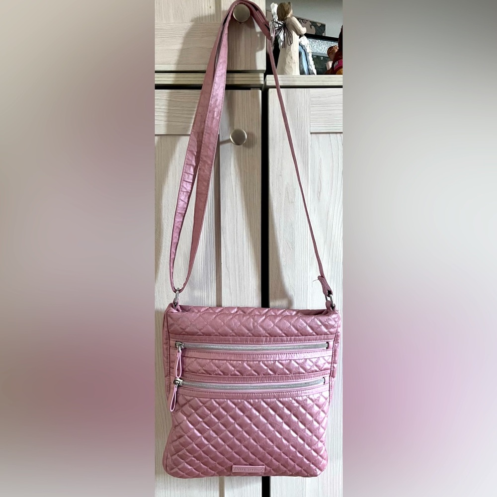 Vera Bradley Light Pink Quilted Crossbody Bag EUC